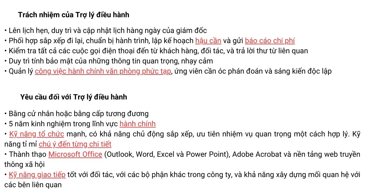 xác định các từ khóa cần thiết